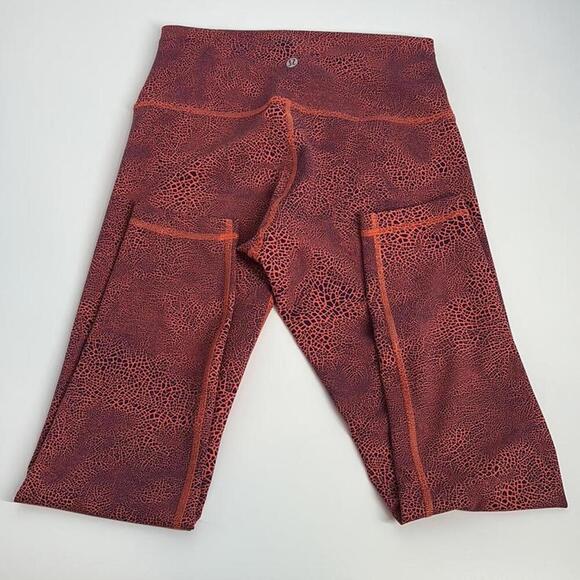 Lululemon High-Rise Leggings - Size 8 - Coral Print - Picture 5 of 5